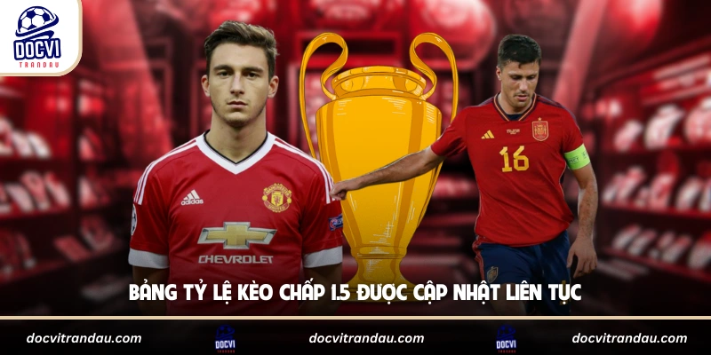 Bảng tỷ lệ kèo chấp 1.5 được cập nhật liên tục